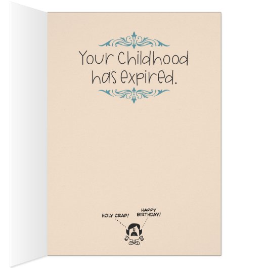 「悪い知得らせを聞いた」おもしろい誕生日 (内側 (右))