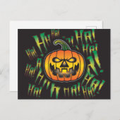 悪い笑いハロウィーンパンプキン漫画文字効果 シーズンポストカード (正面/裏面)