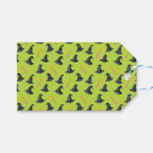 悪い良いピンクと緑のウィッチーにギフトラベル