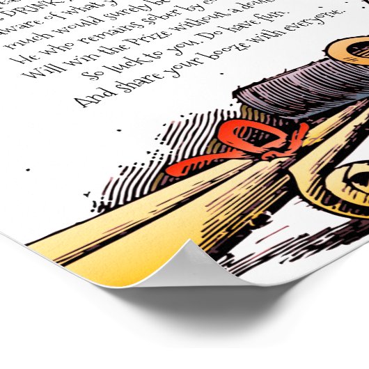 悪い詩の日おもしろい飲みゲームのルール詩 ポスター (角)