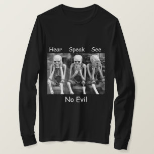 悪い話スケルトンTシャツが見えない音が聞こえる Tシャツ