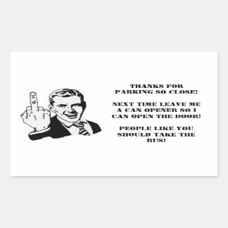 悪い運転者の駐車ステッカー 長方形シール