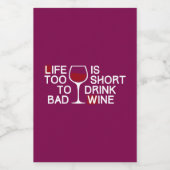 悪い酒 ワインラベル (シングルラベル)