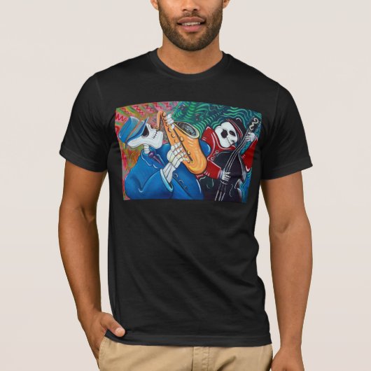 悪い青の骨バンド Tシャツ (正面)