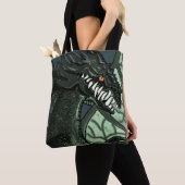 悪い風吹 ドラゴン トートバッグ (クローズアップ)