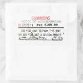 悪い駐車召喚状 長方形シール (バッグ)