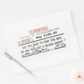 悪い駐車召喚状 長方形シール (封筒)