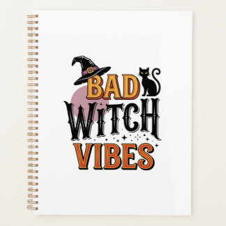 悪い魔女の雰囲気 ヴィンテージ ハロウィン Tシャツ デザイン 1 プランナー手帳