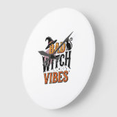 悪い魔女の雰囲気 ヴィンテージ ハロウィン Tシャツ デザイン 1 ラージ壁時計 (傾斜)