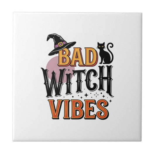 悪い魔女の雰囲気 ヴィンテージ ハロウィンTシャツ デザイン 1 タイル (正面)