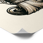 悪い魔女の魔女のほうき文字Bカスタムイニシャル ポスター (角)