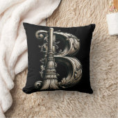 悪い魔女ウィッチブルームレターBカスタムイニシャル クッション (ブランケット)