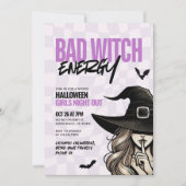 悪い魔女エネルギーガールズナイトアウトハローウィンパーティ 招待状 (正面)