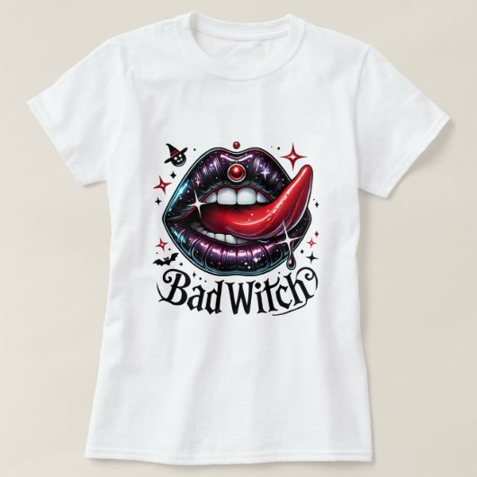 悪い魔女セクシー口 Tシャツ (デザイン正面)