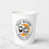 悪い魔女ソーシャルクラブブラックとオレンジ 紙コップ (正面)