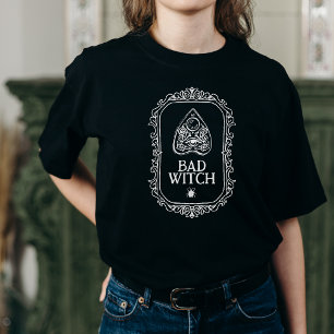 悪い魔女タイポグラフィハロウィーン Tシャツ
