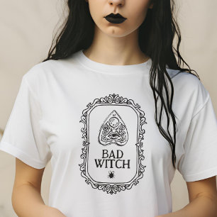 悪い魔女タイポグラフィファンキーハロウィーン Tシャツ