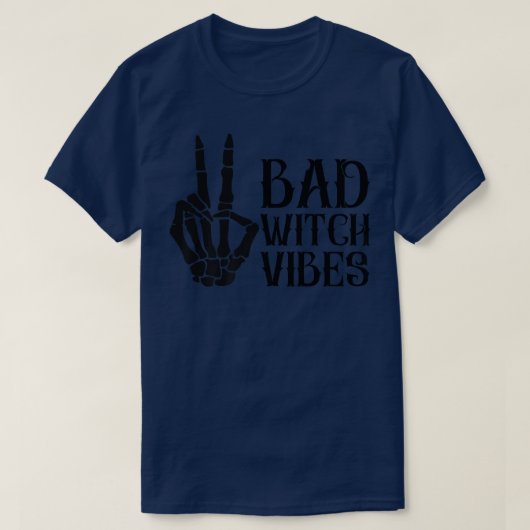 悪い魔女バイブウィッチ不気味クラフツスケルトン平和 Tシャツ (デザイン正面)