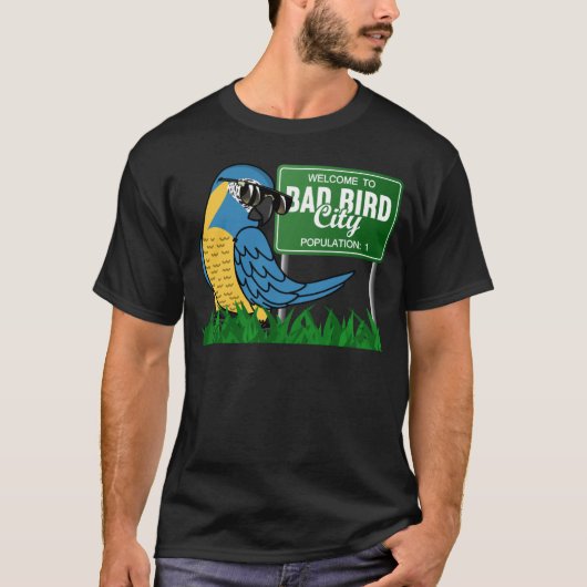 悪い鳥の街へようこそ私の青い喉のマカオ Tシャツ (正面)