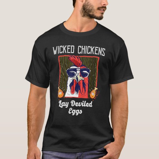 悪い鶏が卵を焼く Tシャツ (正面)