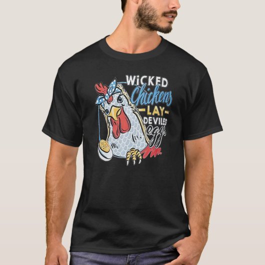 悪い鶏が卵を焼く Tシャツ (正面)