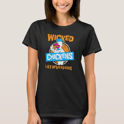 悪い鶏が卵を開発チキンファーム Tシャツ (正面)