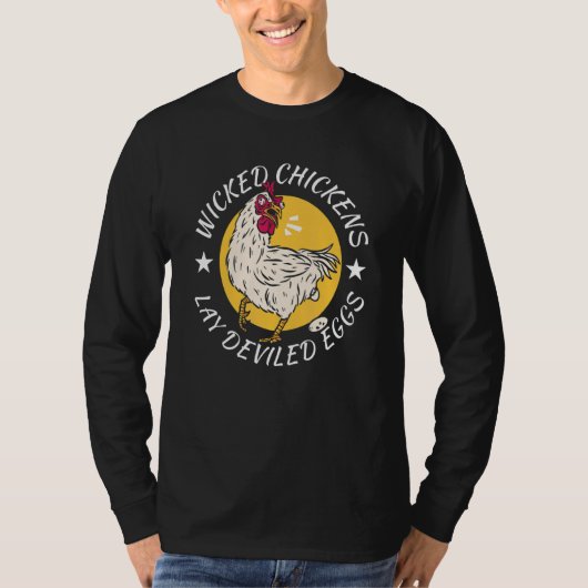 悪い鶏が卵を食う衣装ハロウィーンを飾る Tシャツ (正面)