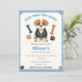 悪い2つの骨の犬の招待、子犬のパーティー 招待状 (スタンド正面)