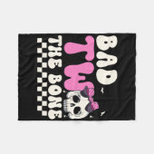 悪い2つの骨2番目の誕生日の女の子の不気味誕生田 フリースブランケット (正面(横))