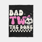 悪い2つの骨2番目の誕生日の女の子の不気味誕生田 フリースブランケット (正面)