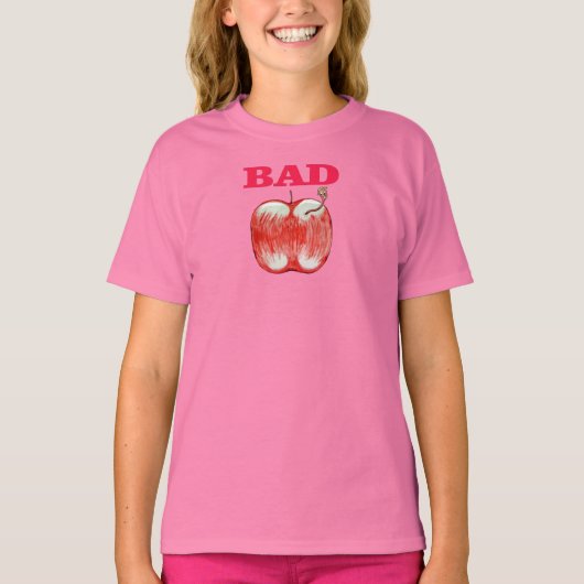 悪いAppleの女の子のワイシャツ Tシャツ (正面)