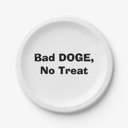 悪いDOGE、いい子にはおやつあげない ペーパープレート (正面)