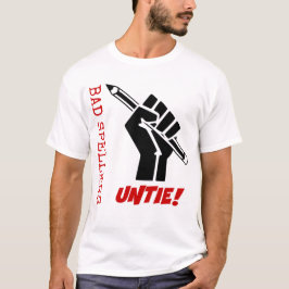 悪いSpellersは解けます! 上げられた握りこぶし文法ユーモア Tシャツ