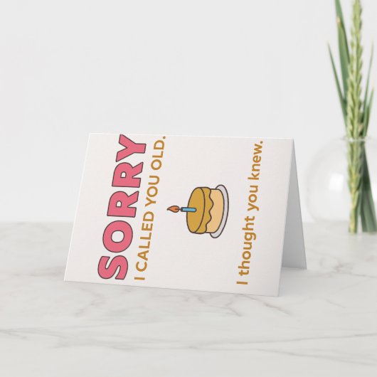 悪おもしろいいな古い誕生日カード サンキューカード (正面)