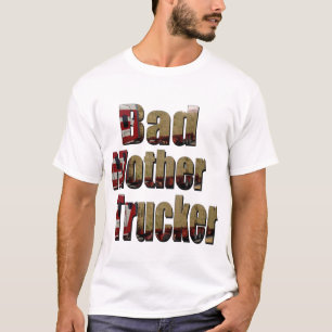 悪おもしろいい母親のトラック運転手写真のロゴ Tシャツ