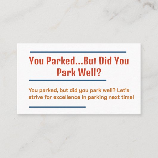 悪おもしろいい駐車場 名刺 (正面)