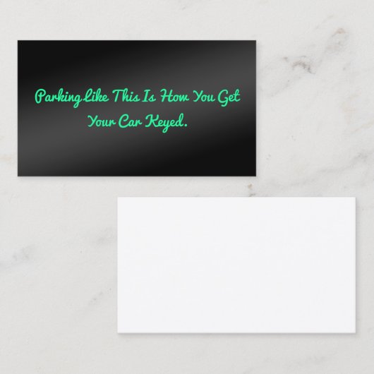 悪おもしろいユーモアのある駐車場 コーリングカード (正面/裏面)