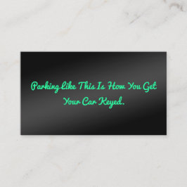 悪おもしろいユーモアのある駐車場 コーリングカード