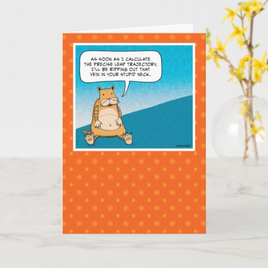 悪おもしろい事子猫計画攻撃誕生日 カード (黄色い花)