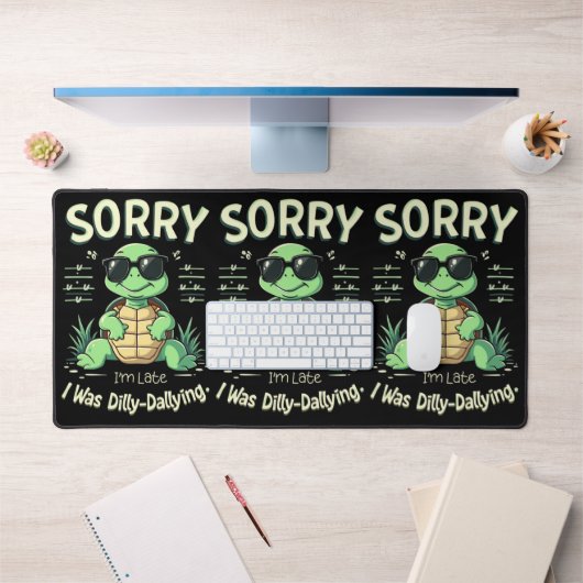 悪おもしろい意レトロ美学で亀に遅刻 デスクマット (オフィス1)