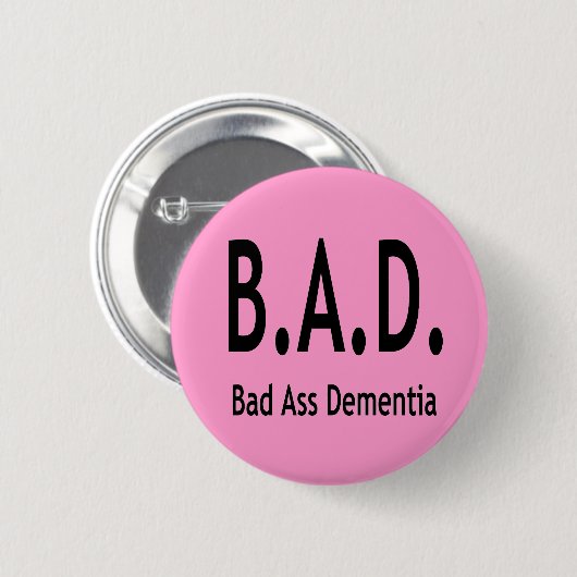 悪おもしろい認知症の忘れ深いタイポグラフィ 缶バッジ (正面&裏面)