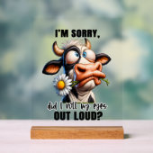 悪おもしろい転が目の牛の言葉 アクリルサイン (ニュートラル)