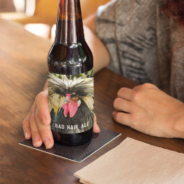 悪おもしろい髪の日チキン ビールラベル