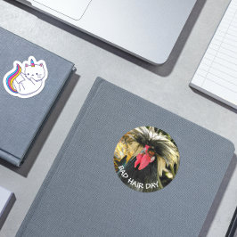 悪おもしろい髪デイチキンミーム ラウンドシール