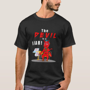 悪おもしろい魔はうそつきAだと言うキリスト教の聖書 Tシャツ