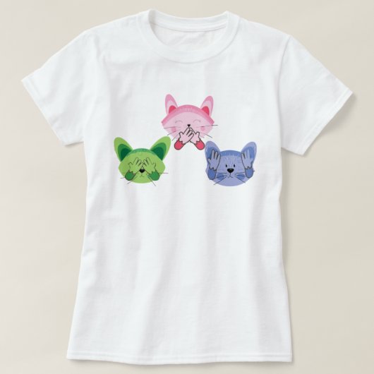 悪が見えない、悪話猫が冗談を言う Tシャツ (デザイン正面)