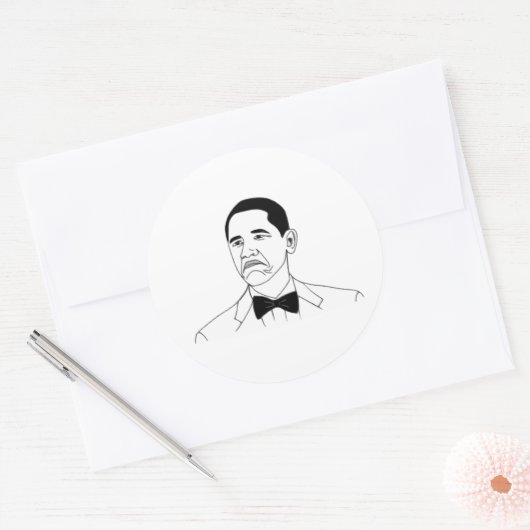 悪くないバラック・オバマの激怒の顔のミーム ラウンドシール (封筒)