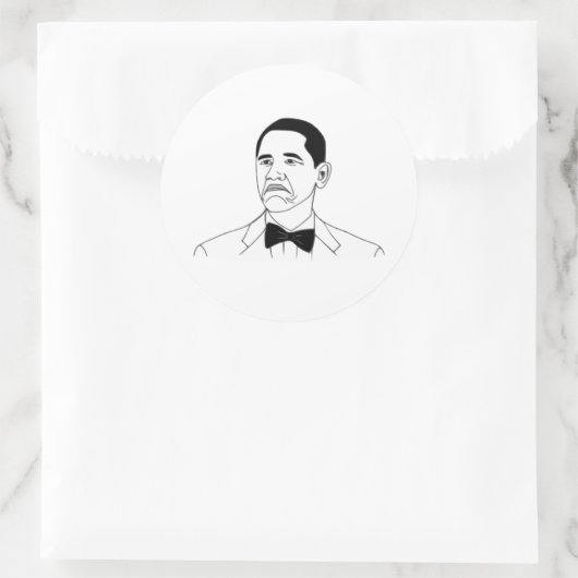 悪くないバラック・オバマの激怒の顔のミーム ラウンドシール (バッグ)