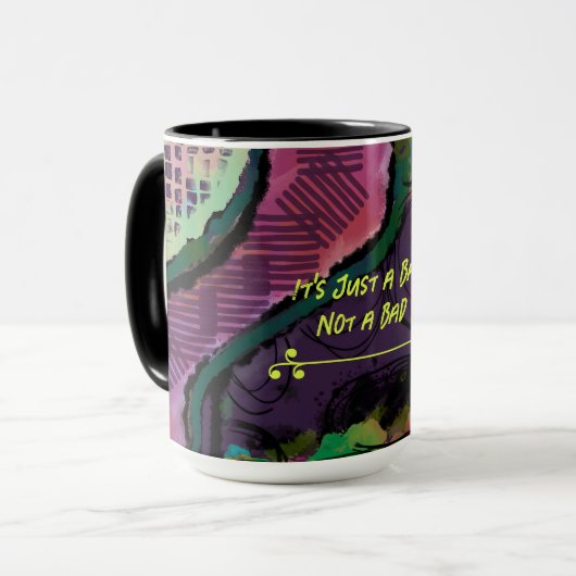 悪くない日の抽象芸術設計のマグカップ マグカップ (正面左)