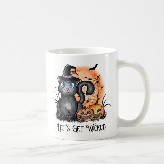 悪くなろう |黒い魔女猫 コーヒーマグカップ (右)